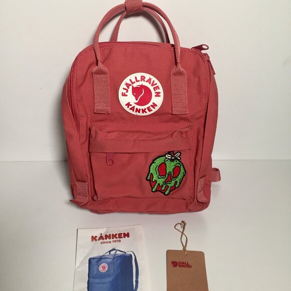 Fjallraven Kanken mini backpack In Dahlia with Poison Apple Patch